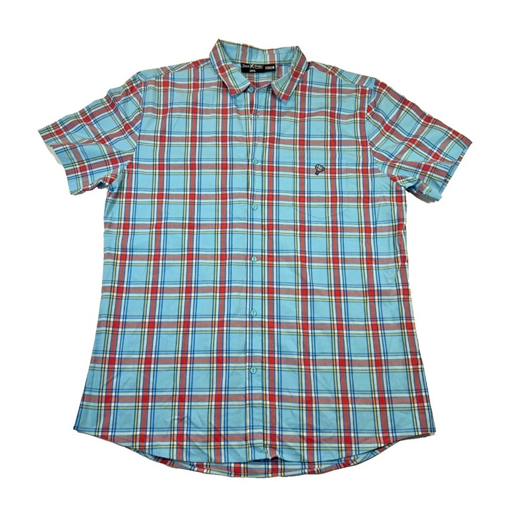 Marvel Thor Shirt Stitch Shoppe Loungefly Plaid Short Sleeve XL God of Thunder